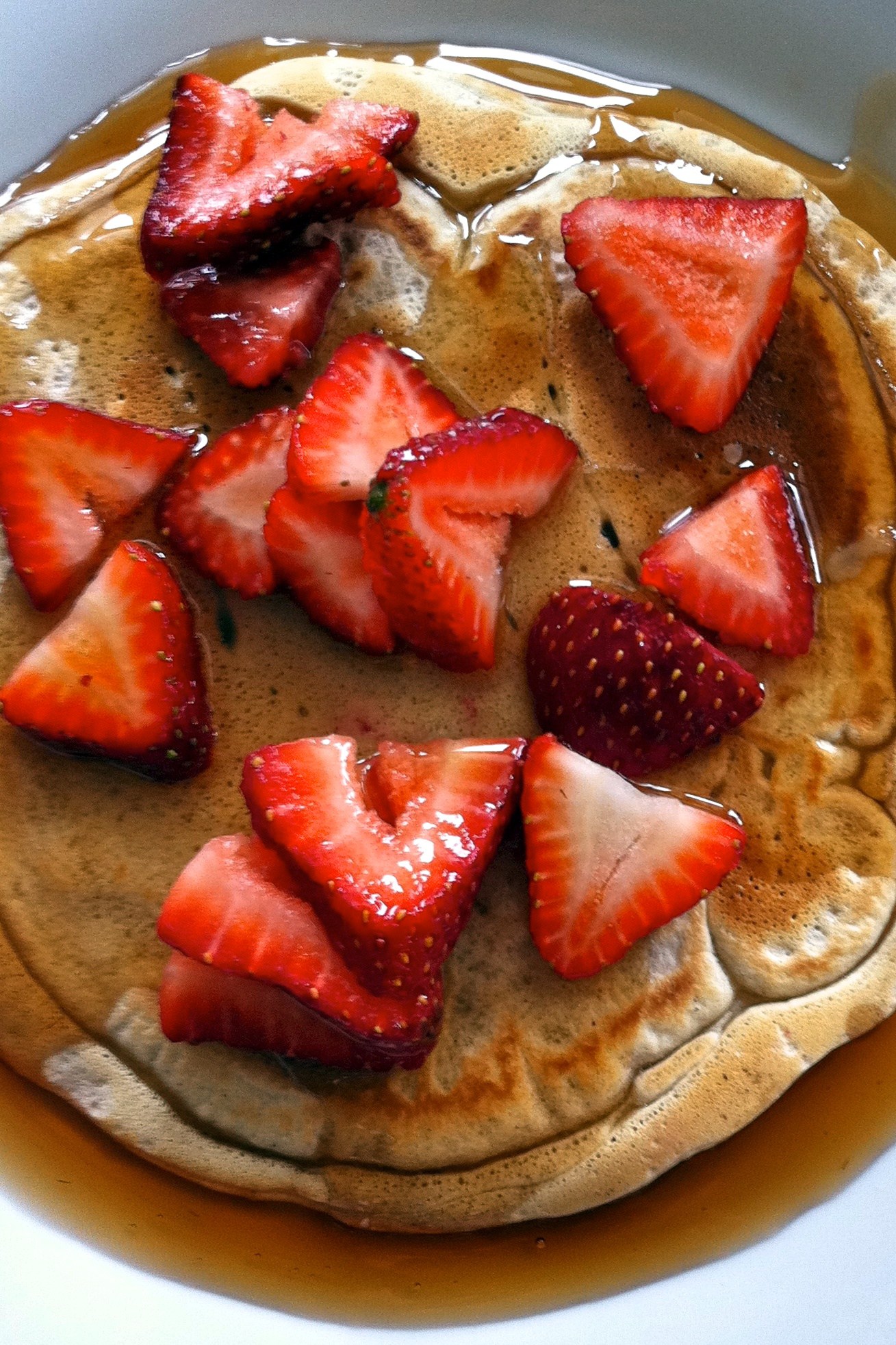 Quick Vegan Pancakes with Simple Strawberry Topping
