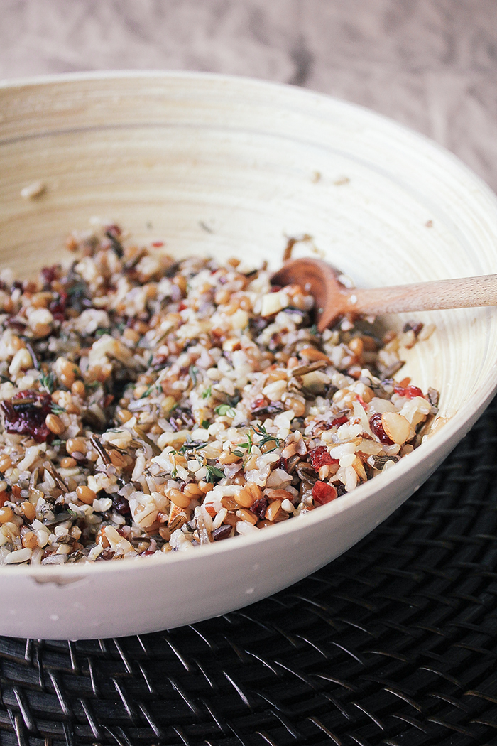 Wild Rice and wheatberry grain salad