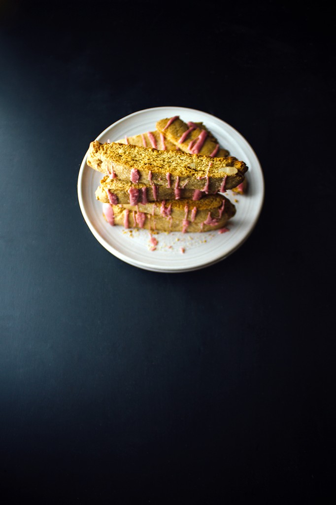 Citrus Biscotti with Hibiscus Glaze