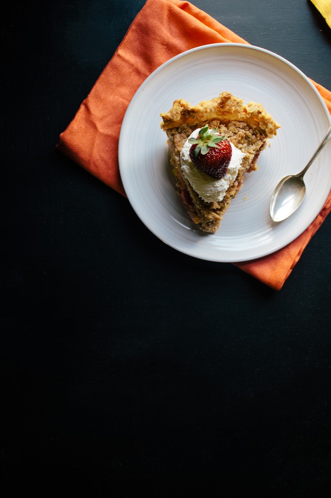 Mango Strawberry Pie with Coconut Crumb Topping