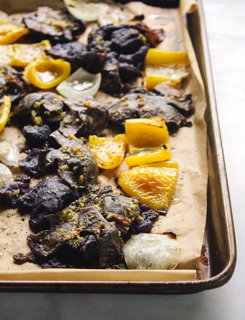 Rosemary & Garlic Smashed Purple Potatoes