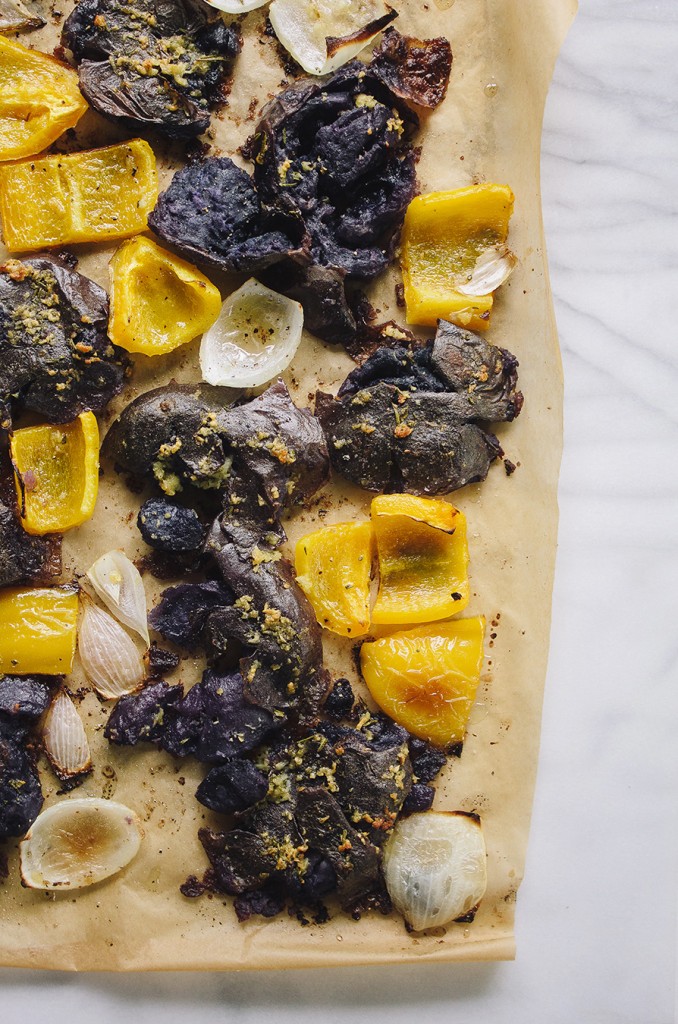 Rosemary & Garlic Smashed Purple Potatoes