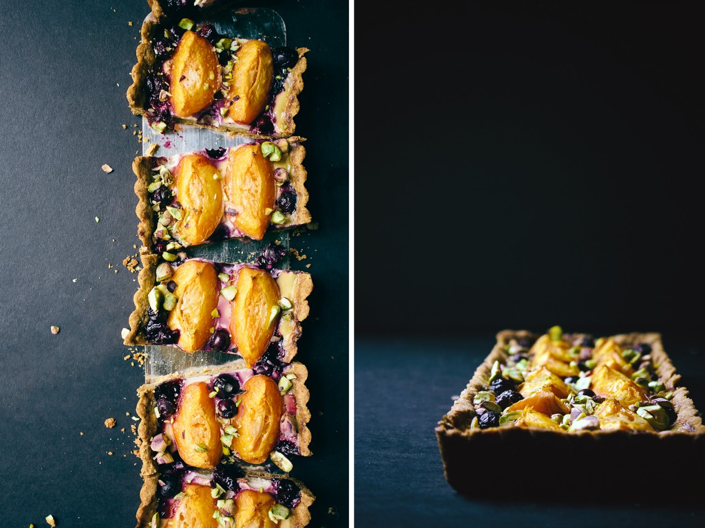 Blueberry Apricot Tart with Pistachio Crust