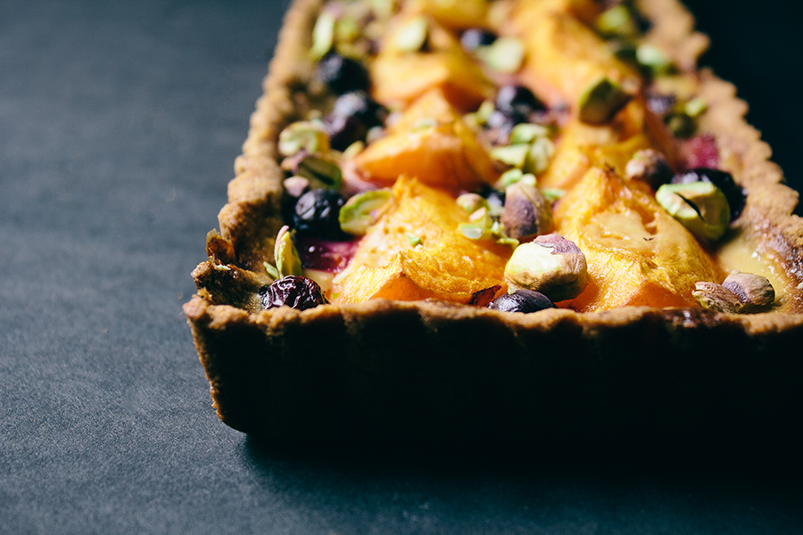 Blueberry Apricot Tart with Pistachio Crust