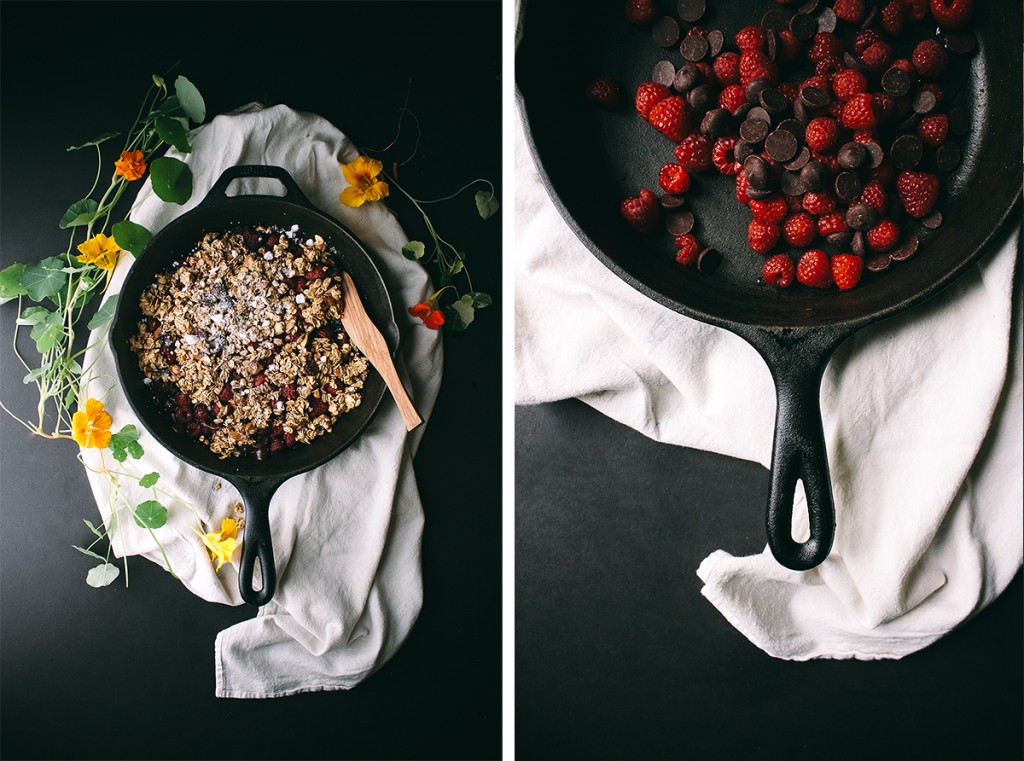 Salted Maple Dark Chocolate Raspberry Crumble