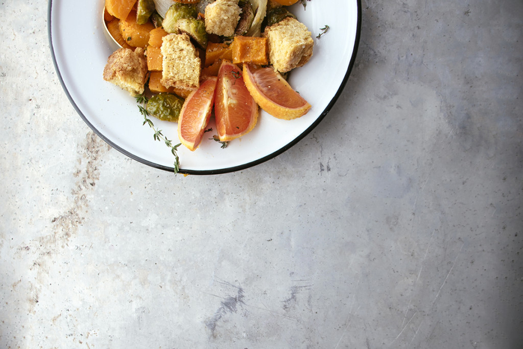 Winter Panzanella Salad With Cornbread Croutons