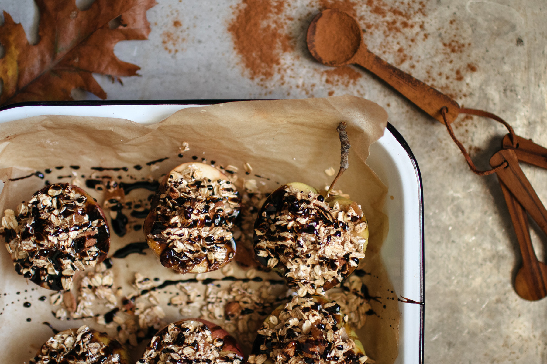 Roasted Apples With Oats & Salted Molasses