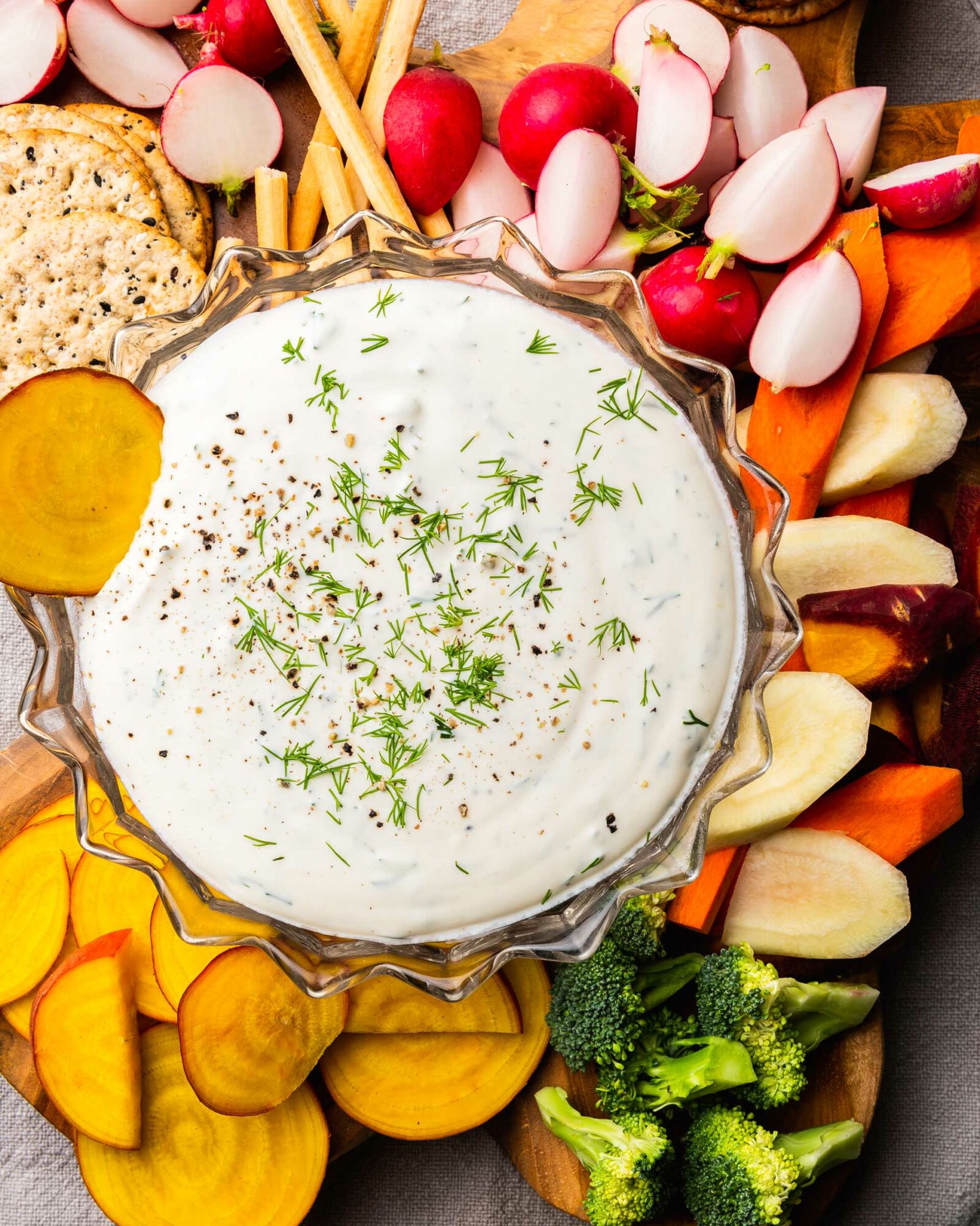 Dill Buttermilk Dip with Winter Crudites