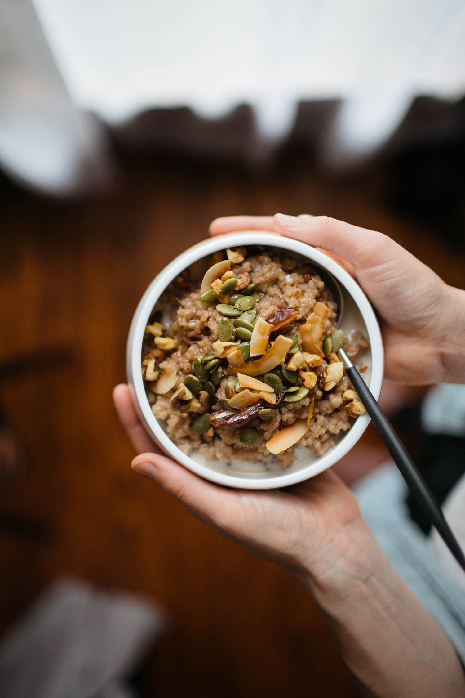 Two-Grain Coconut Date Porridge