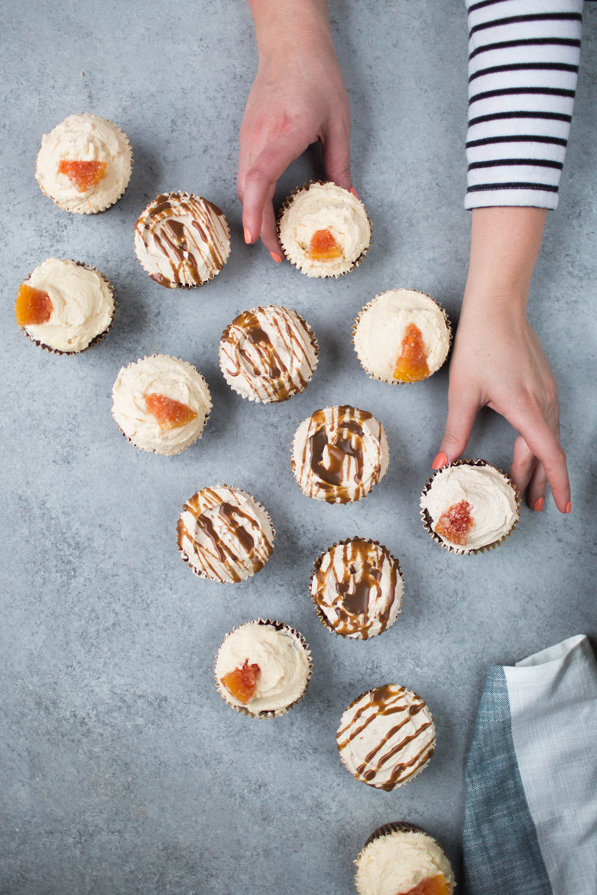 Vegan Chocolate Grapefruit and Dulce de Leche Cupcakes