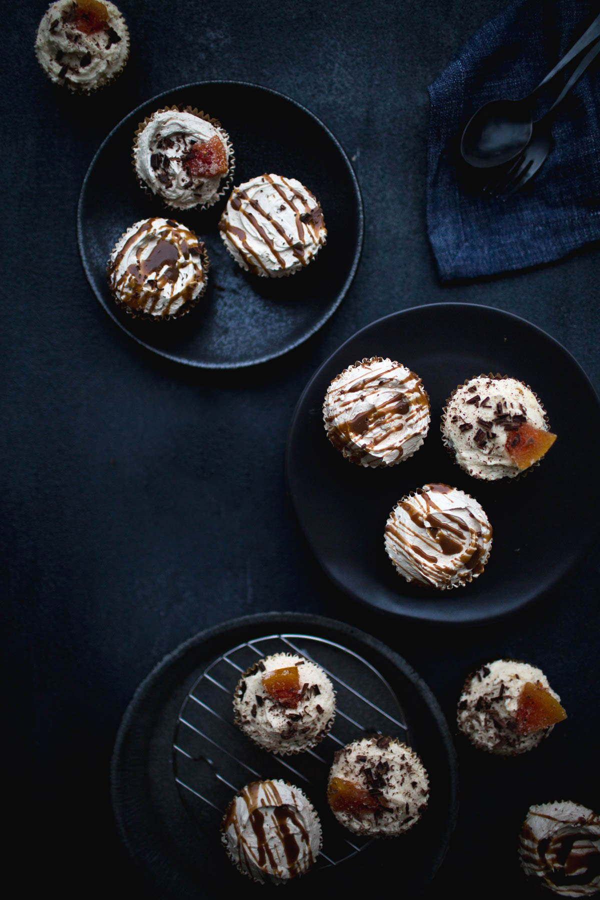 Vegan Chocolate Grapefruit and Dulce de Leche Cupcakes