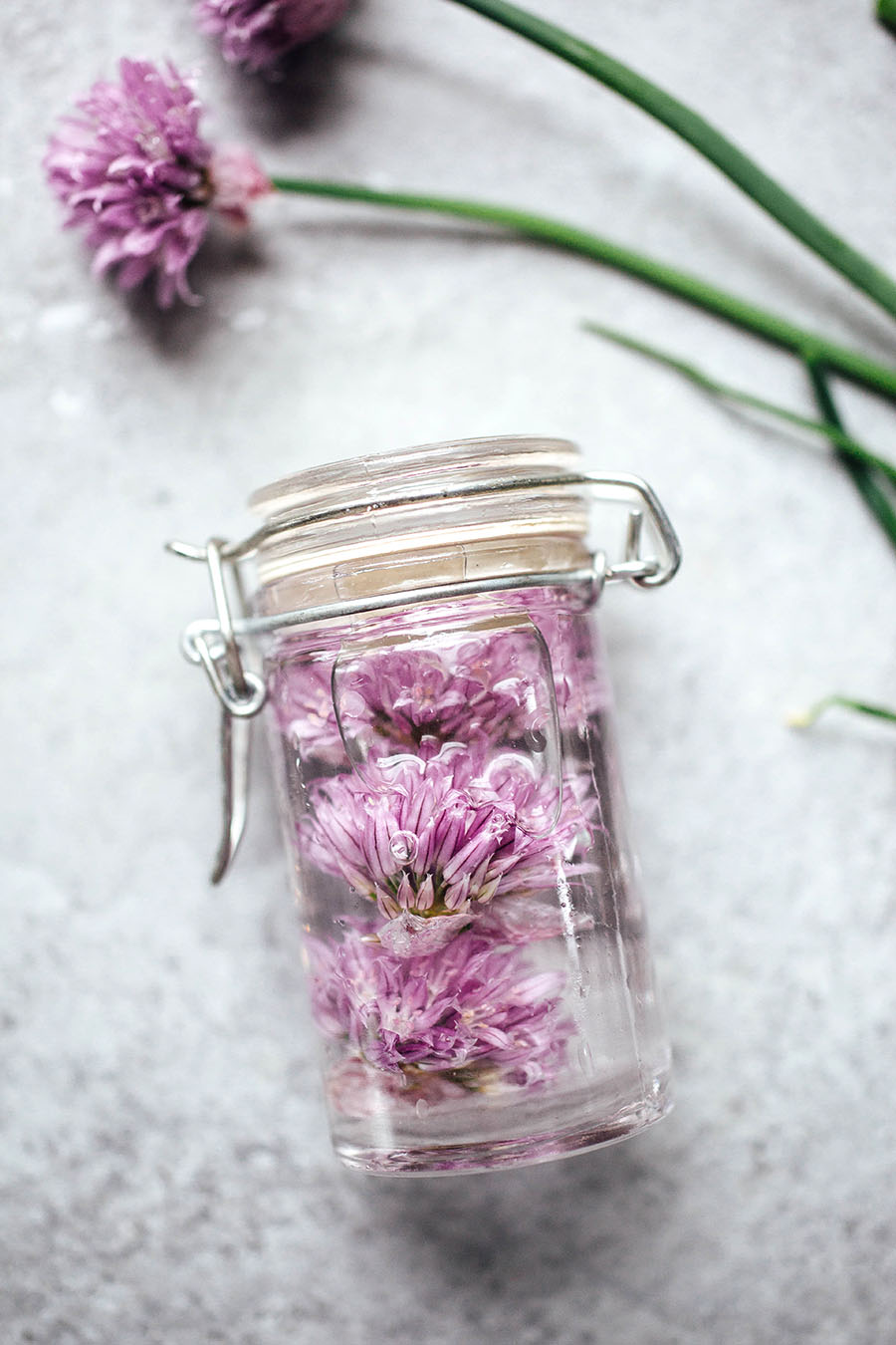 Homemade Chive Blossom Vinegar