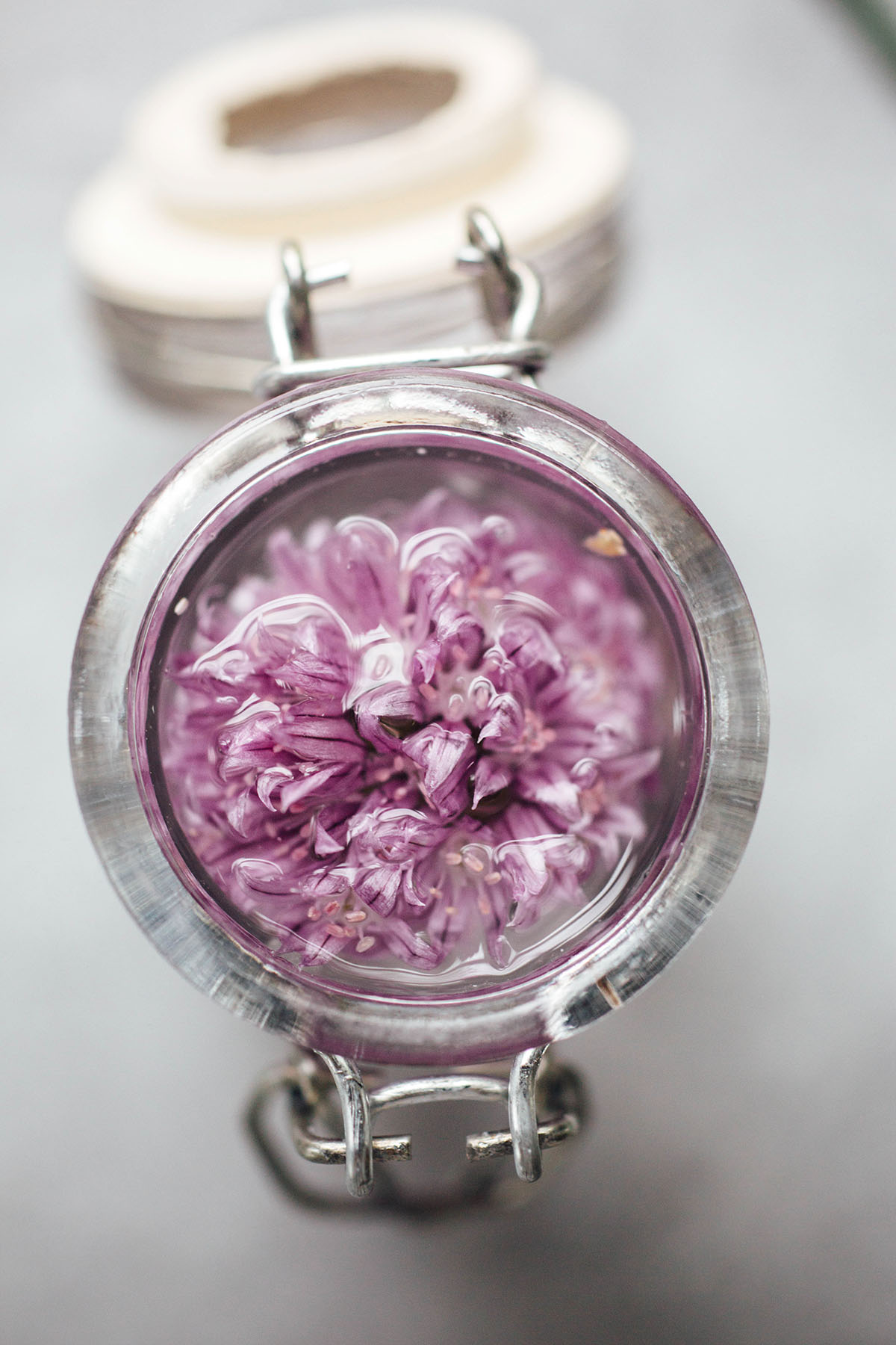 Homemade Chive Blossom Vinegar