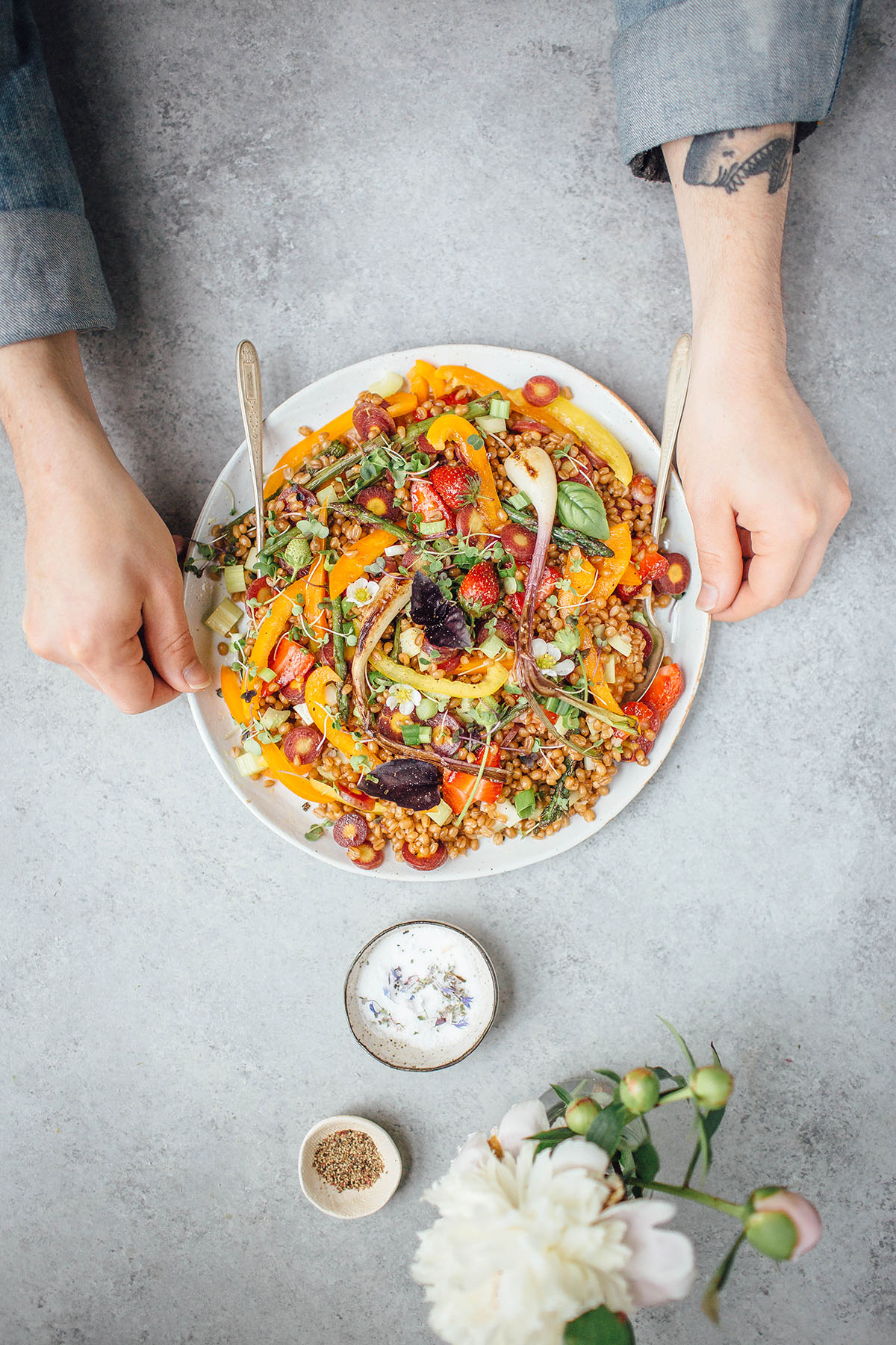 Vegetarian Spring Wheat berry Salad