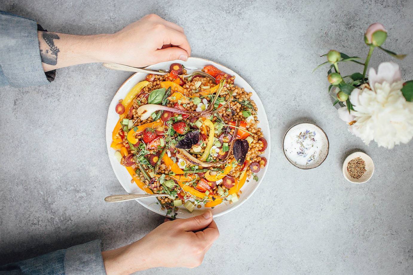 Spring Wheat Berry Salad Recipe (Vegetarian) Vegetarian 'Ventures