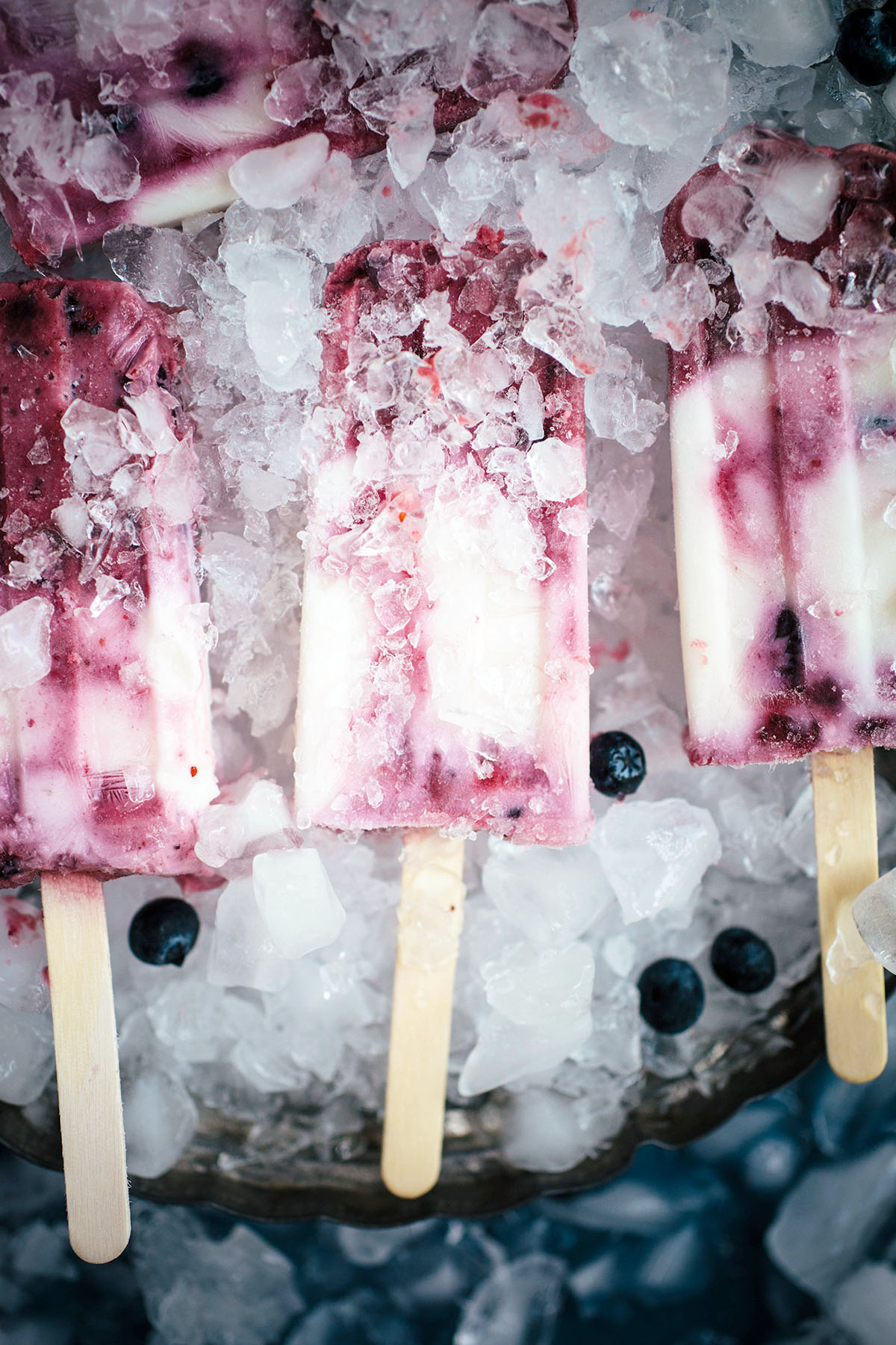 Roasted Blueberry Lavender Popsicles