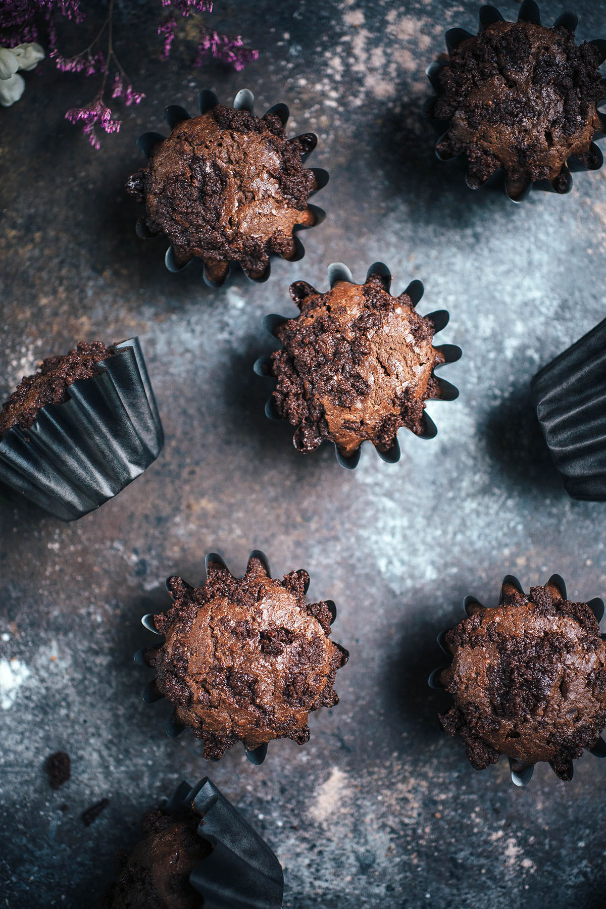 Fudgy Cocoa Ricotta Muffins