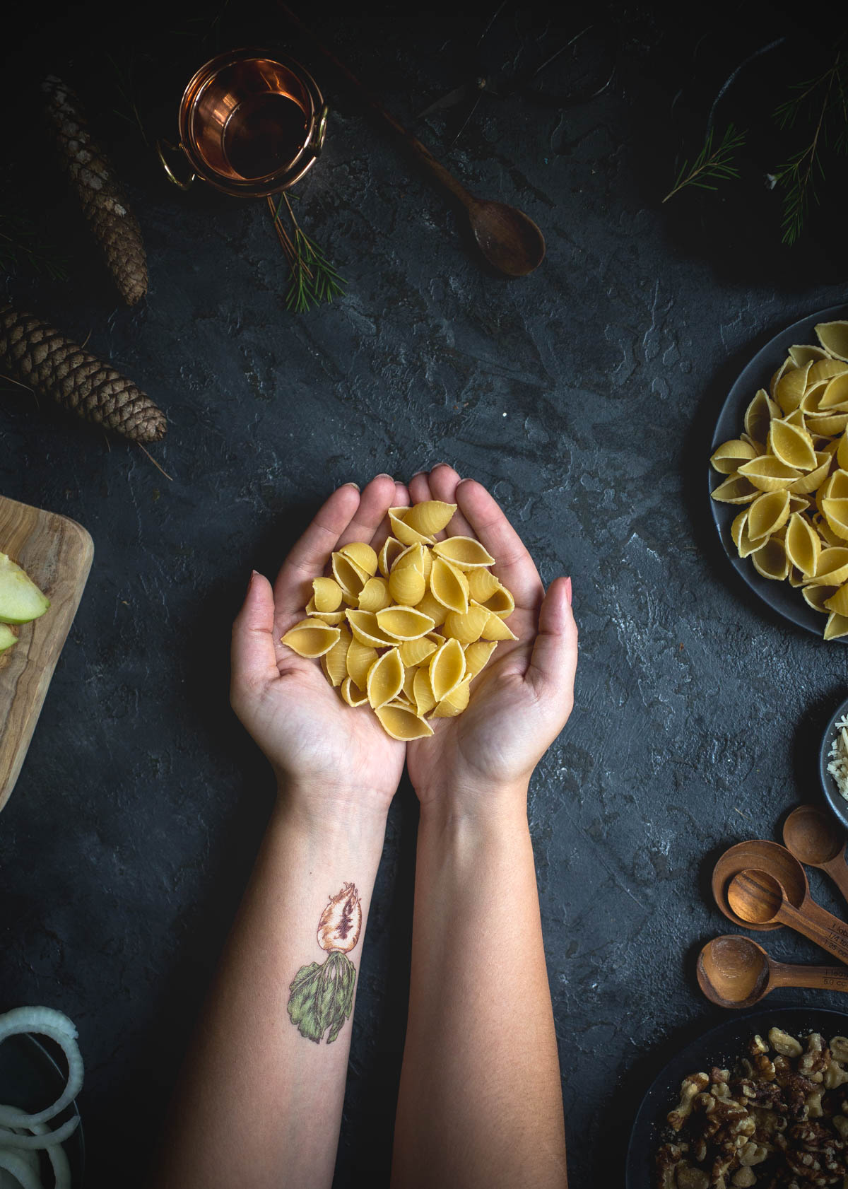 Walnut-Crusted Brie Mac and Cheese with Apples