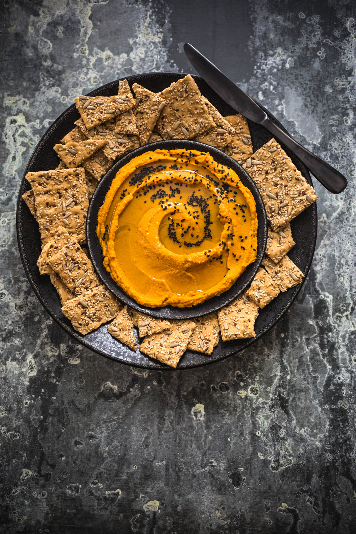 Smoky Pumpkin & Black Sesame Seed Hummus