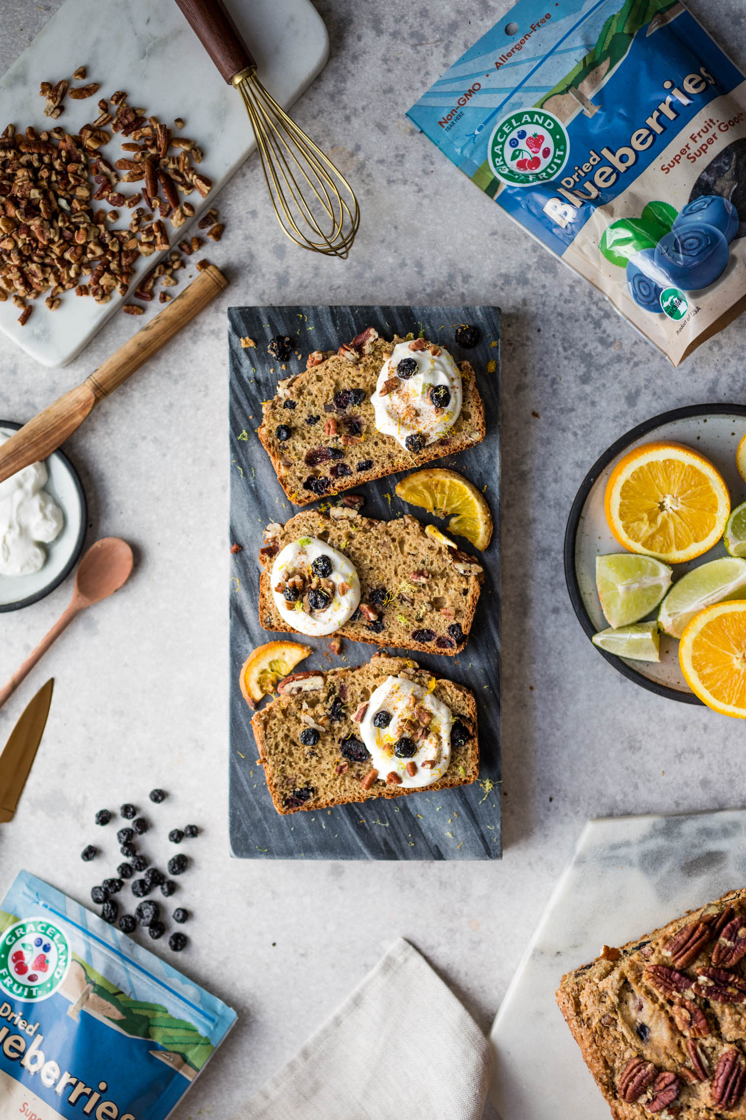 Blueberry Citrus Sour Cream Coffee Cake Loaf