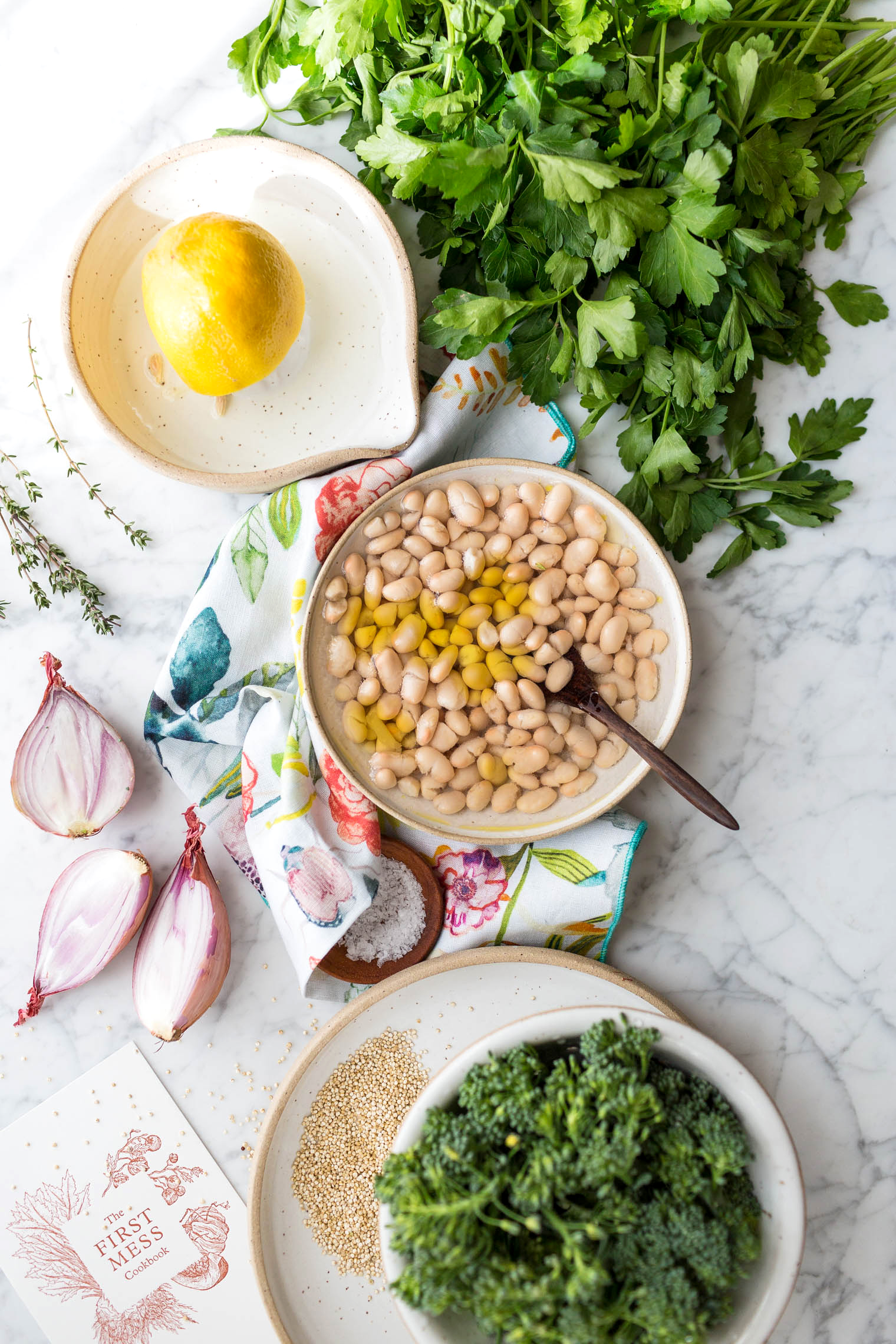 Creamy Quinoa and White Bean Risotto with Crispy Brassica Florets