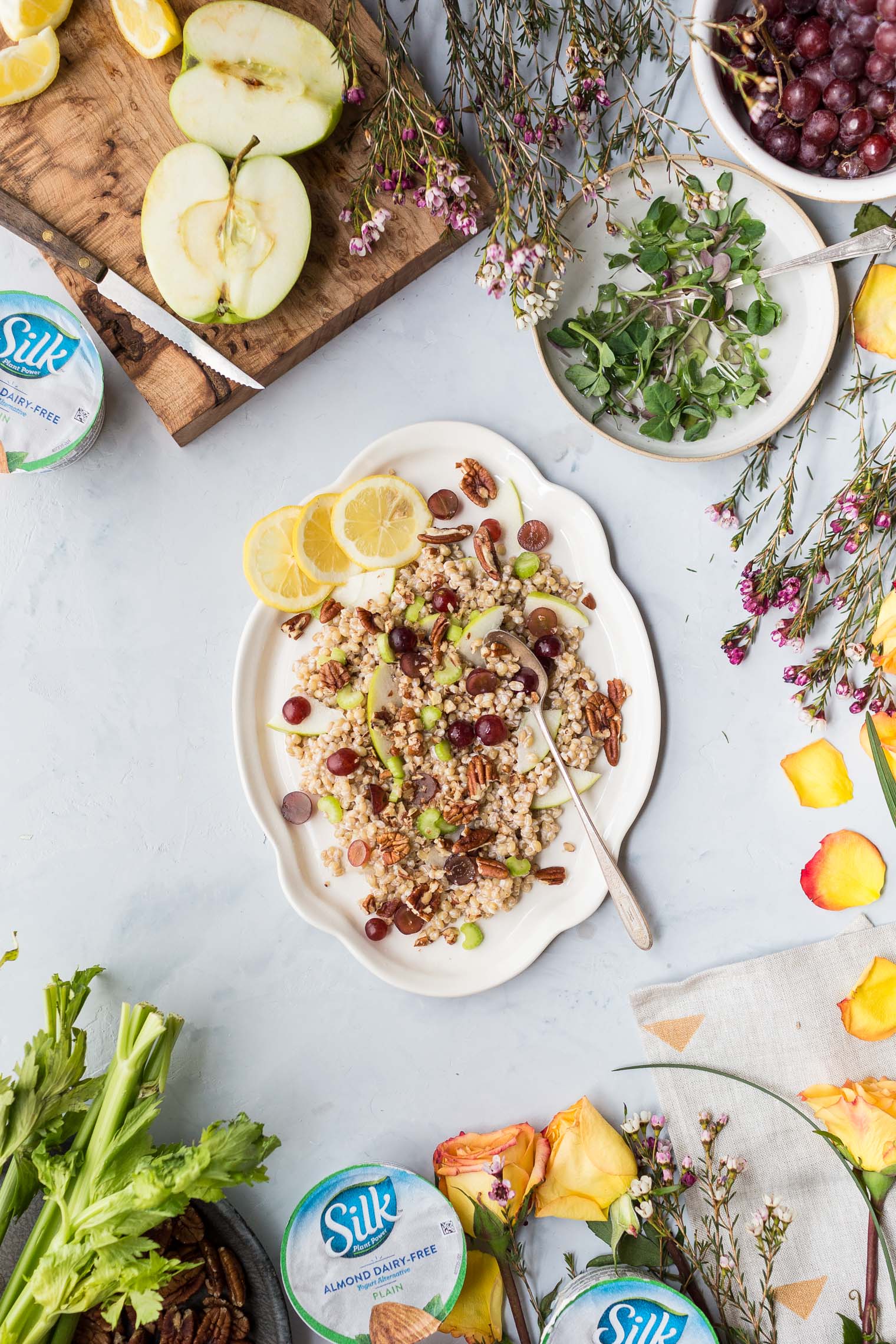 Vegan Waldorf Wheatberry Salad