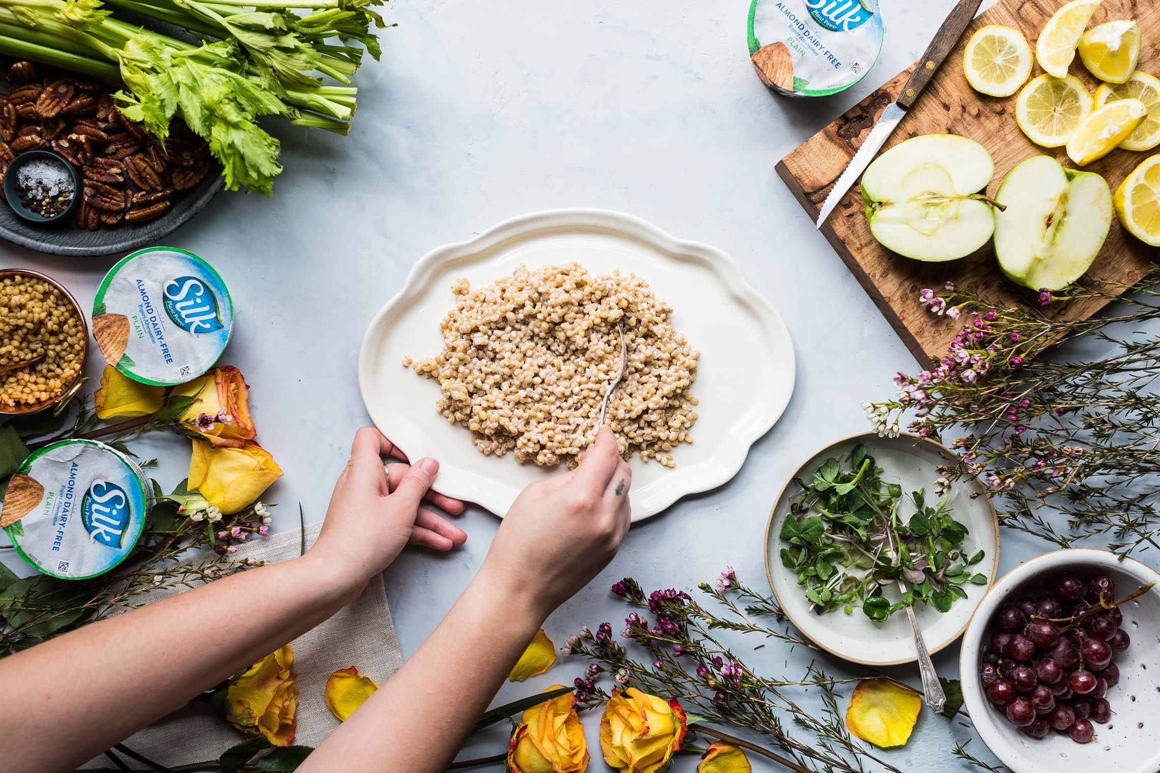 Vegan Waldorf Wheatberry Salad