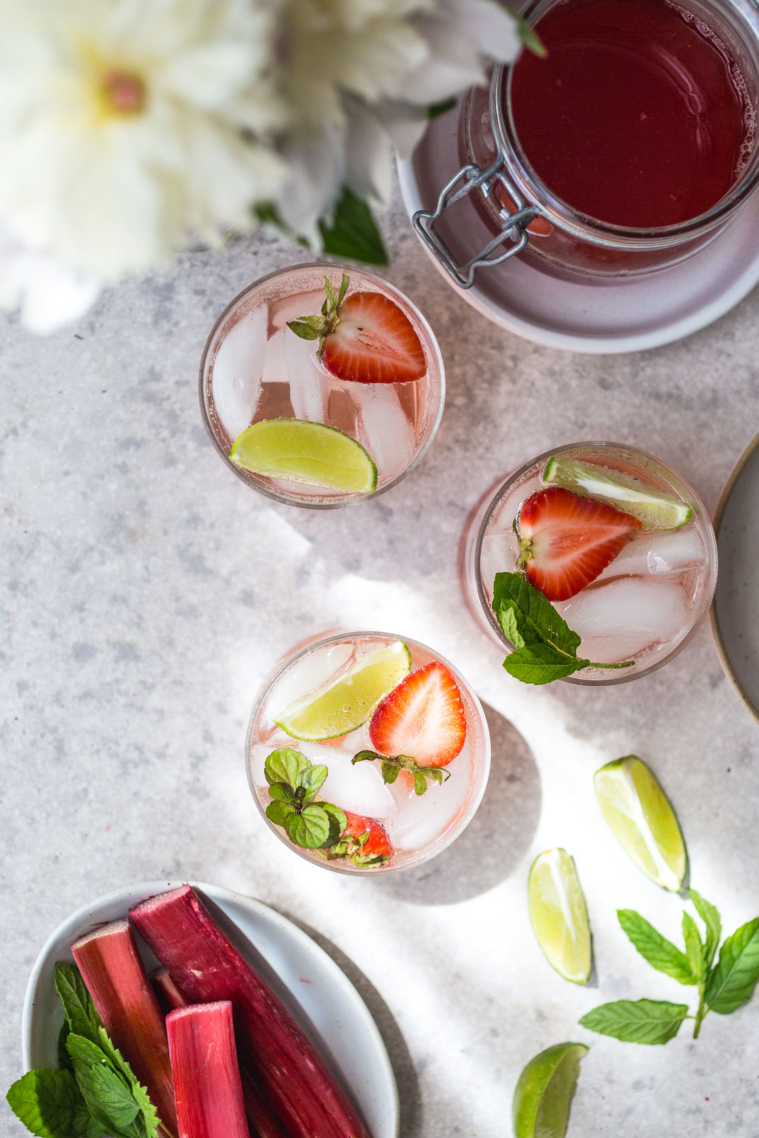 Strawberry Rhubarb Gin & Tonic