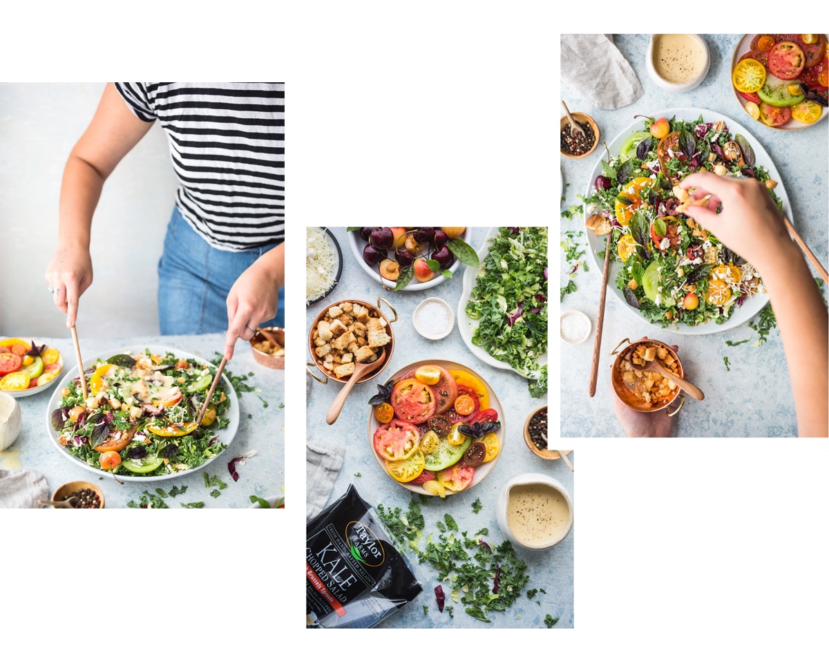 Tomato & Cherry Kale Salad with Lemon Vinaigrette