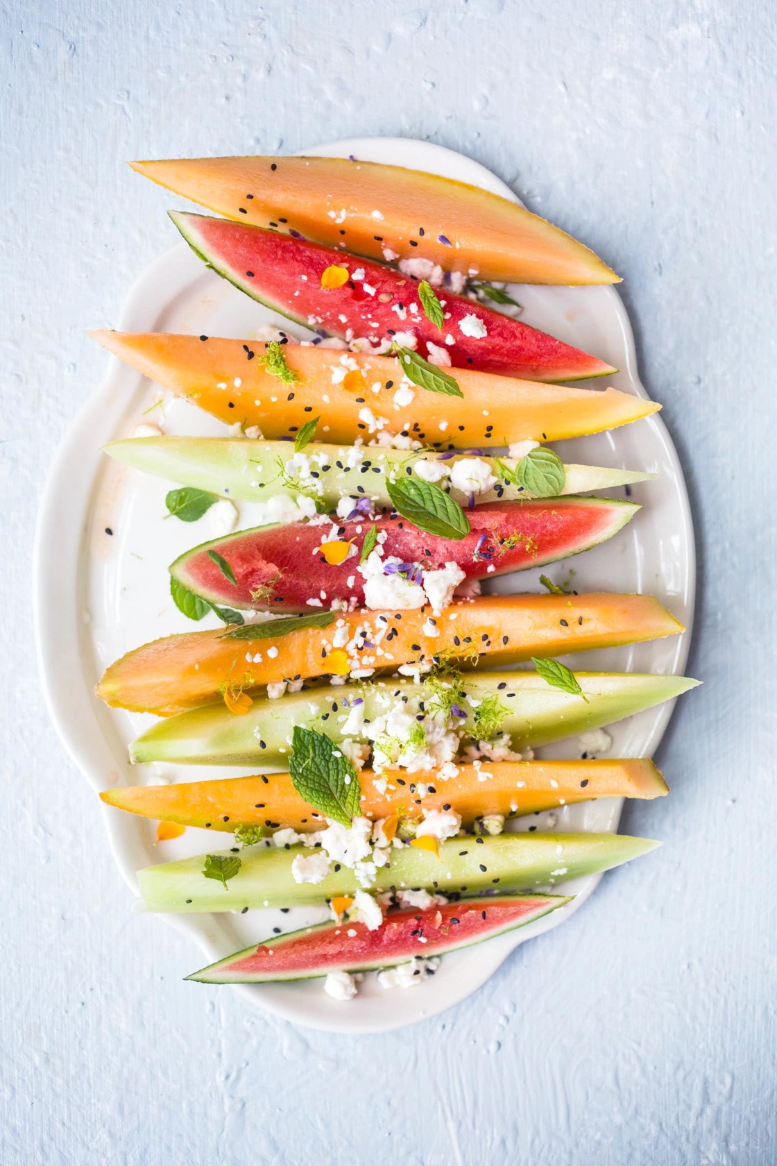 Summer Melon Salad with Feta & Mint - Vegetarian 'Ventures