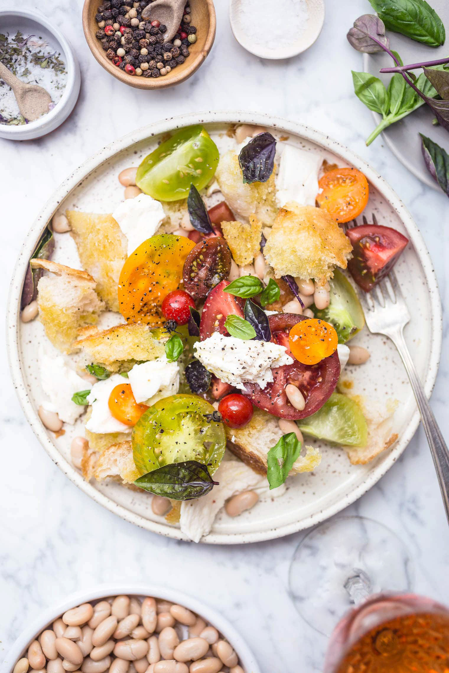 White Bean Caprese Panzanella