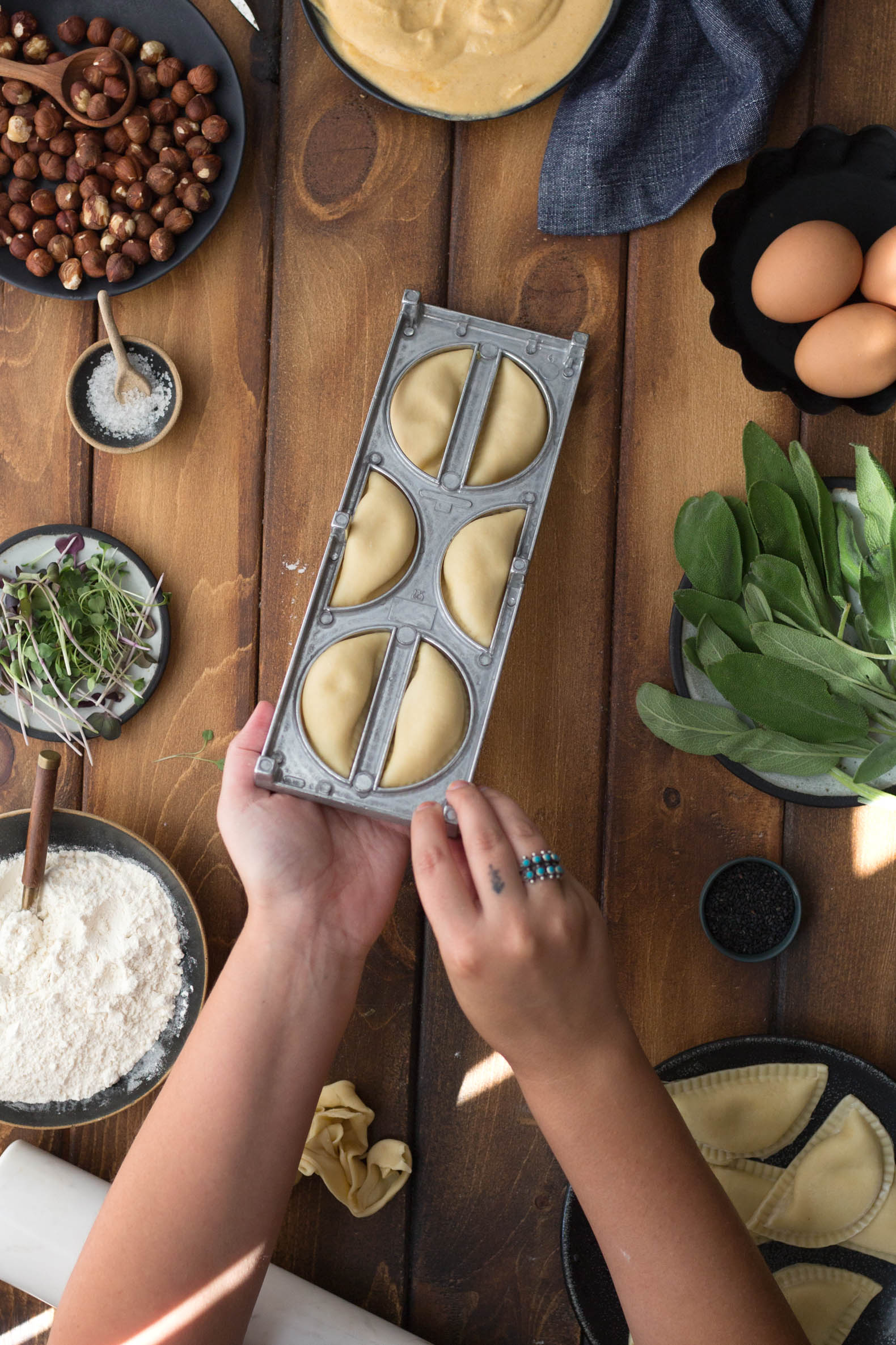 Butternut Squash Ricotta Pierogi with Brown Butter Hazelnut Sauce