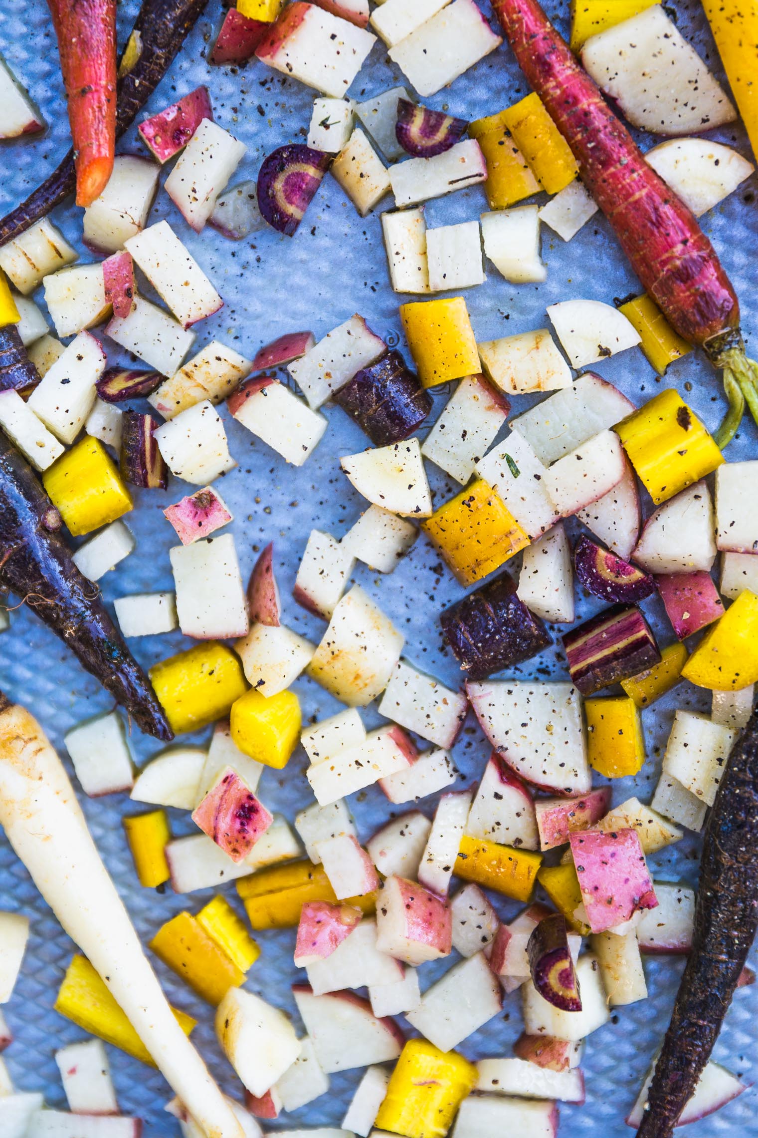 Pumpkin Farro Risotto with Roasted Winter Vegetables