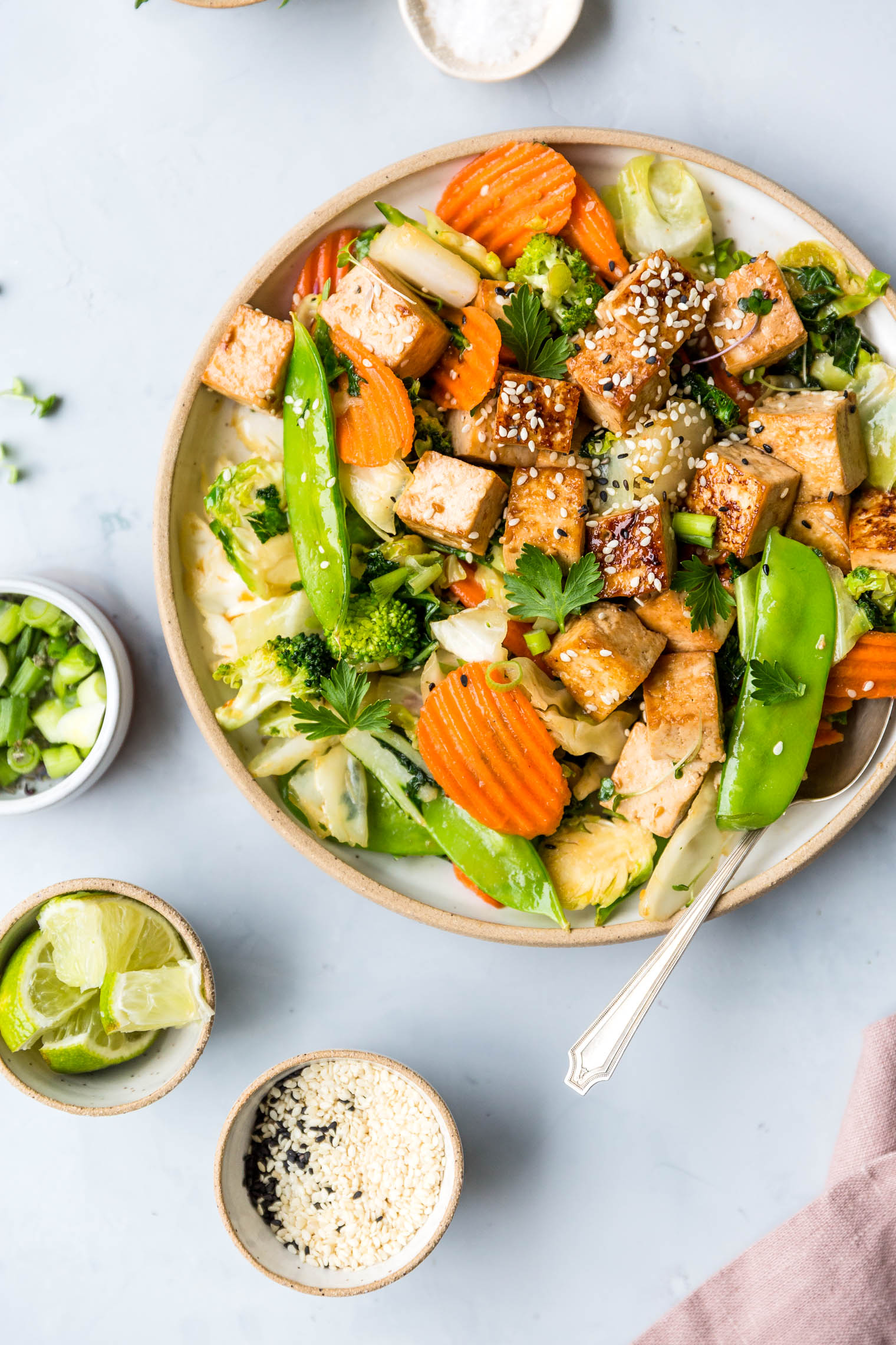 Ginger Sesame Tofu & Winter Vegetable Stir-Fry