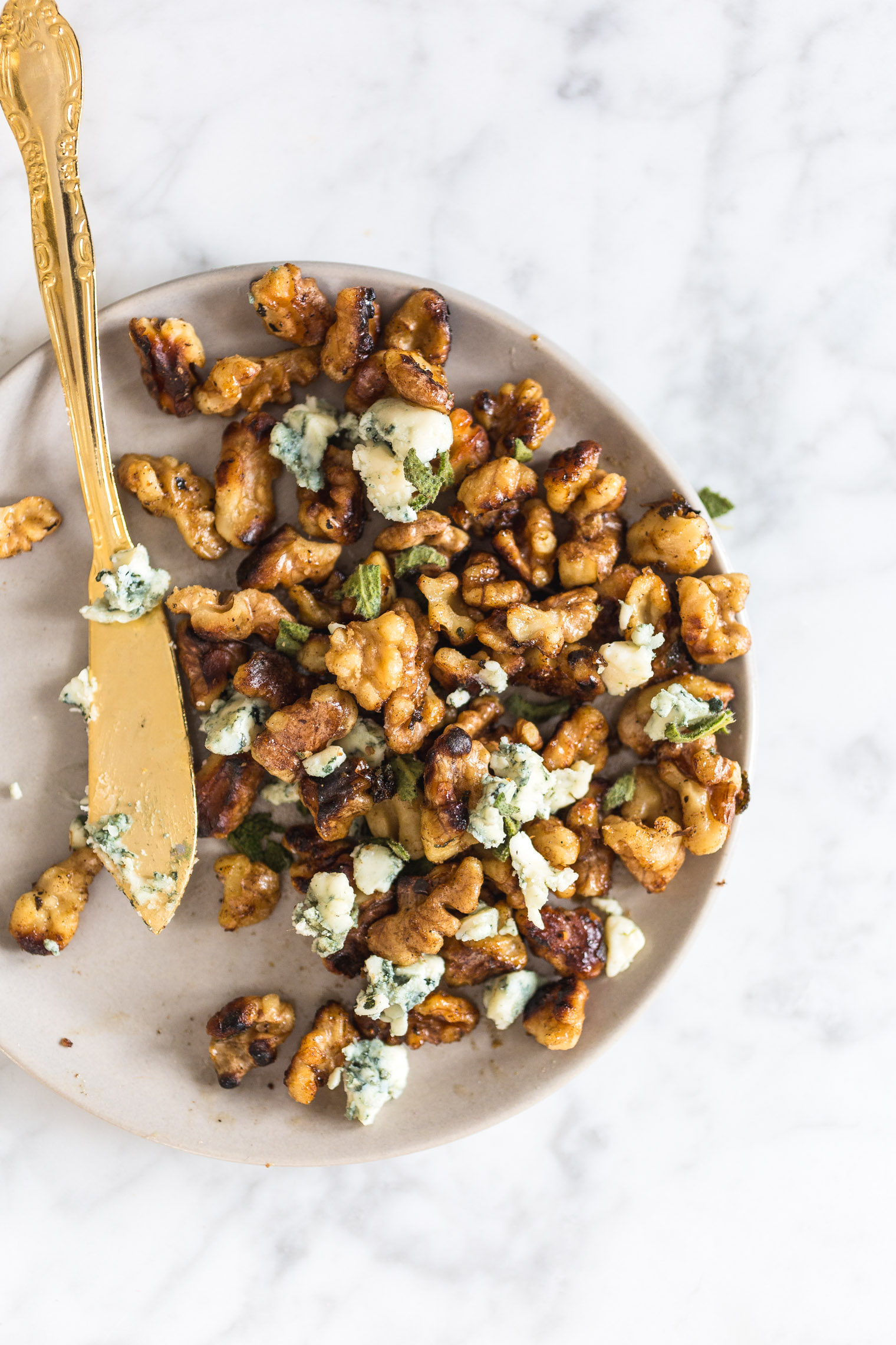 Vegetarian Butternut Squash & White Bean Fritters with Blue Cheese & Walnuts