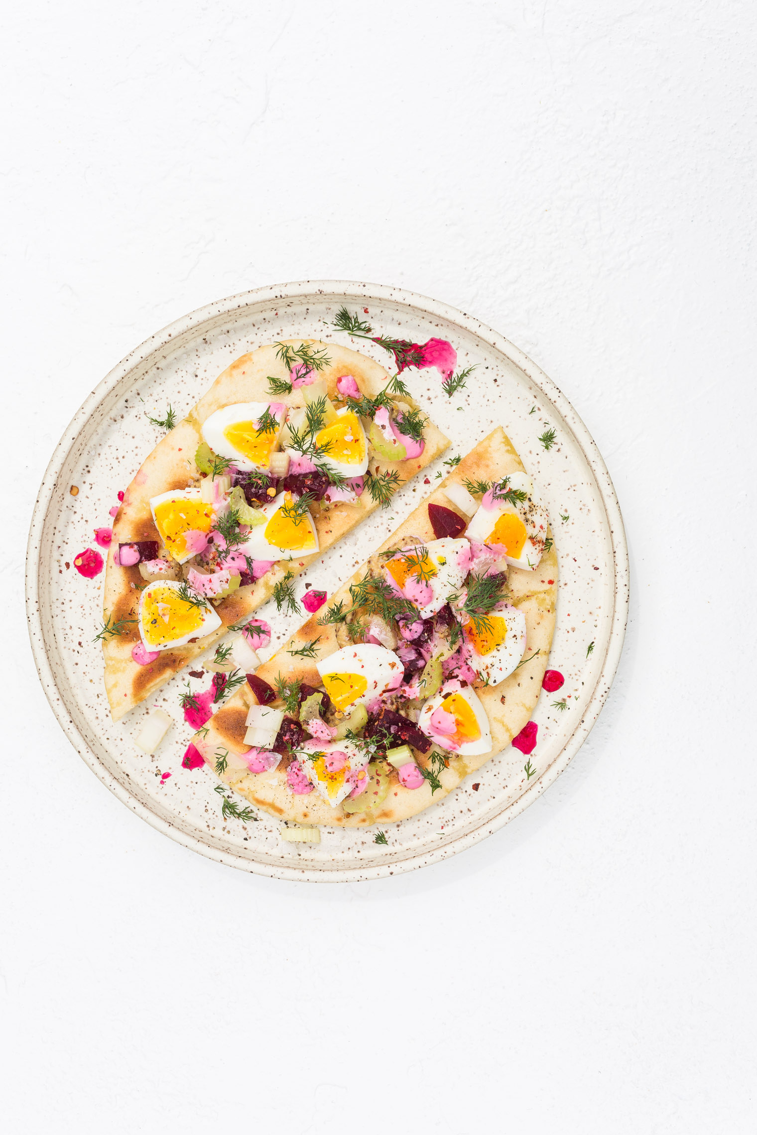 Egg Salad Recipe with Pink Mayo and Pickled Beets for One