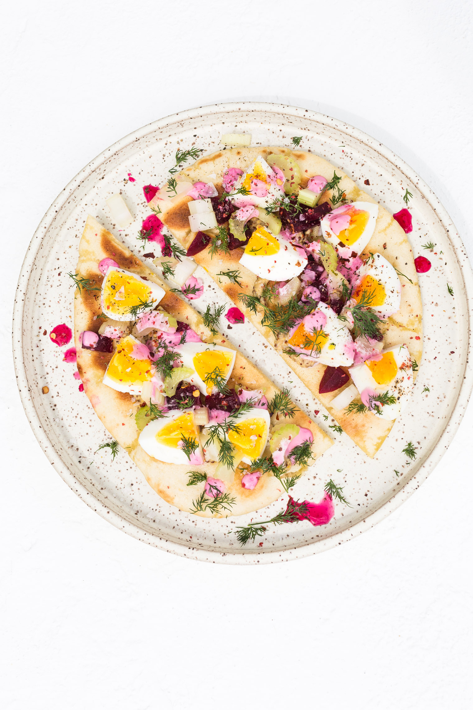 Egg Salad Recipe with Pink Mayo and Pickled Beets for One