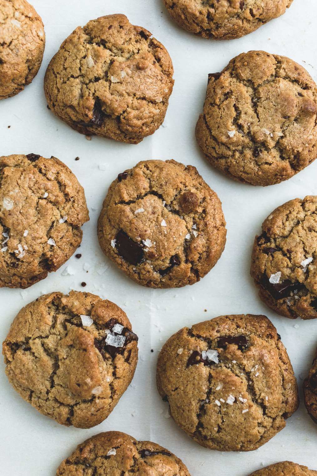 Salted Tahini Chocolate Chip Cookies