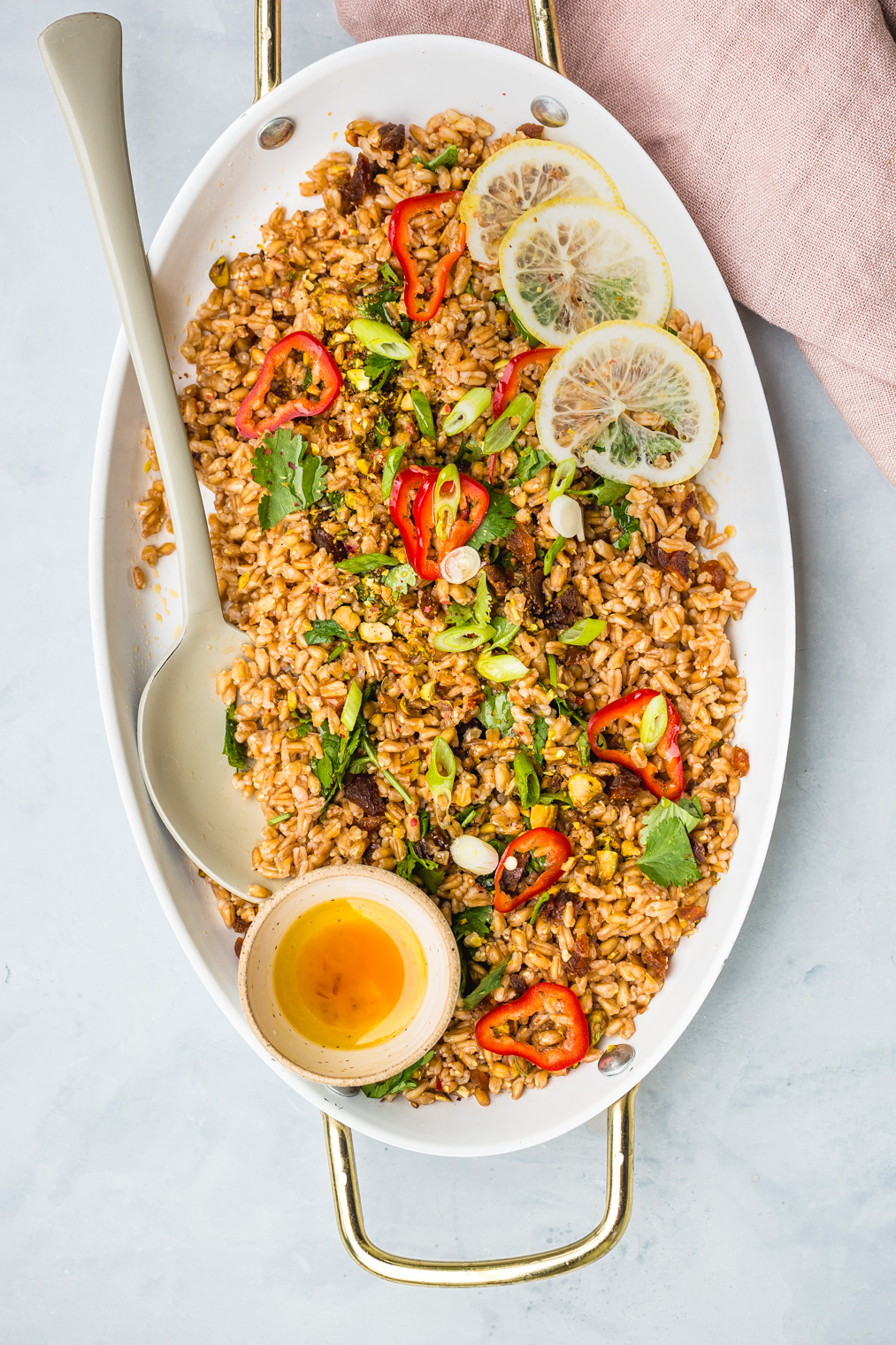 Farro Salad with Pistachios Apricots and Herbs Recipe