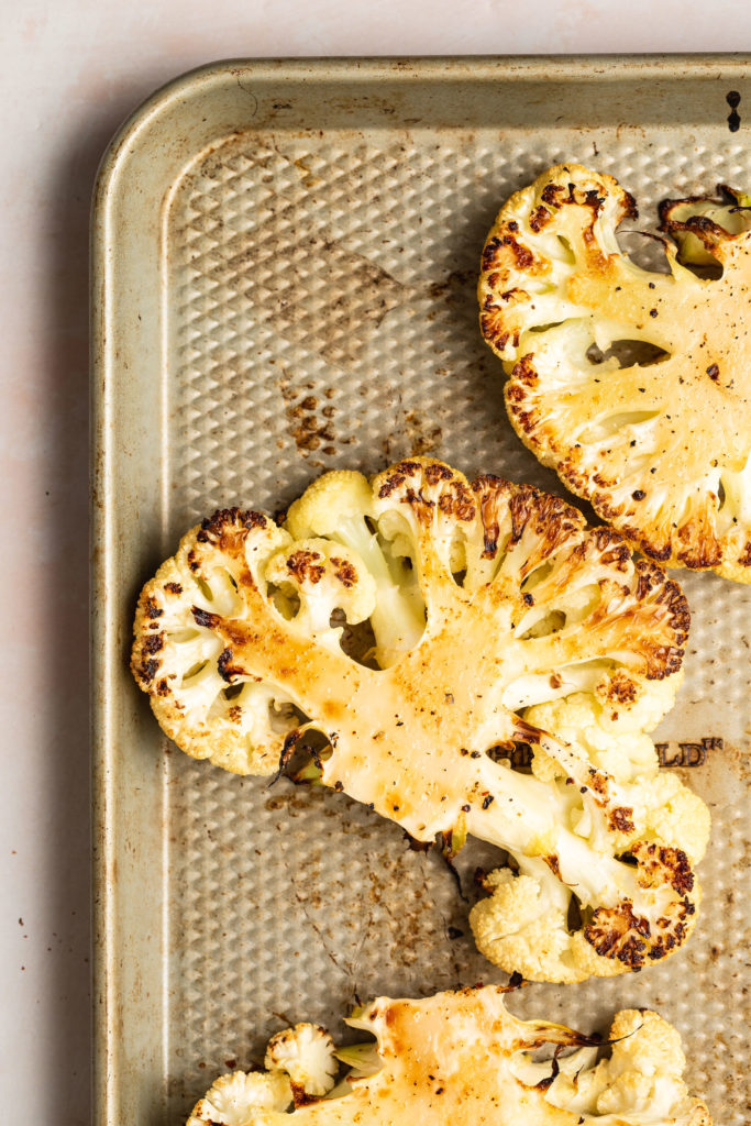 Cauliflower Steak with Carrot Miso Puree & Carrot-top Pesto