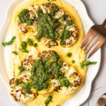 Cauliflower Steak with Carrot Miso Puree & Carrot-top Pesto