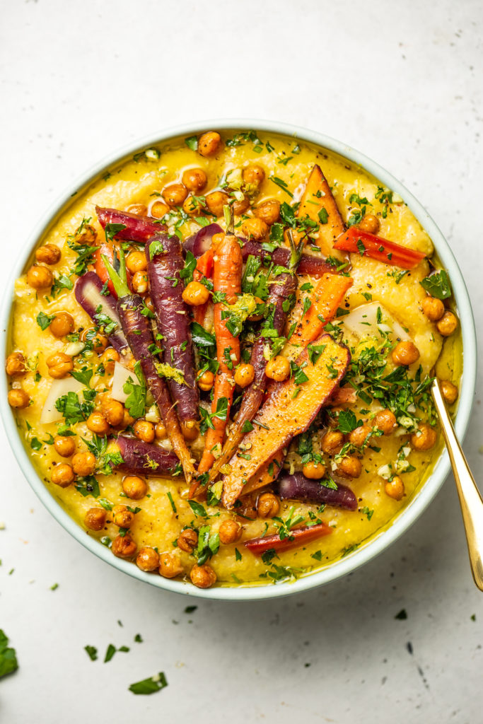 Roasted Veggies with Citrus Gremolata and Polenta