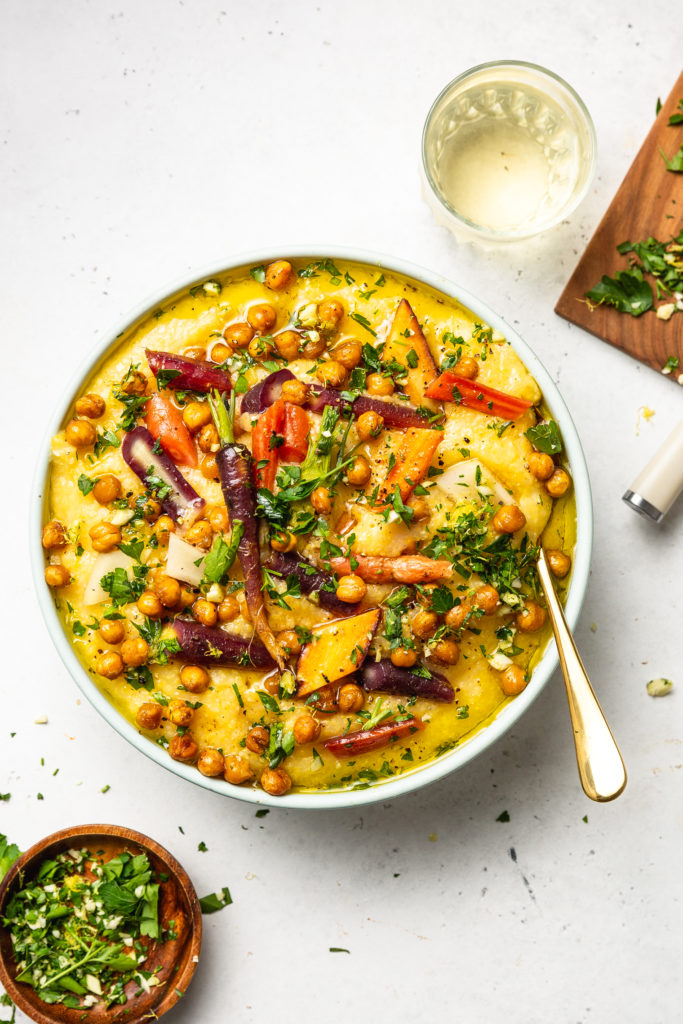 Roasted Veggies with Citrus Gremolata and Polenta