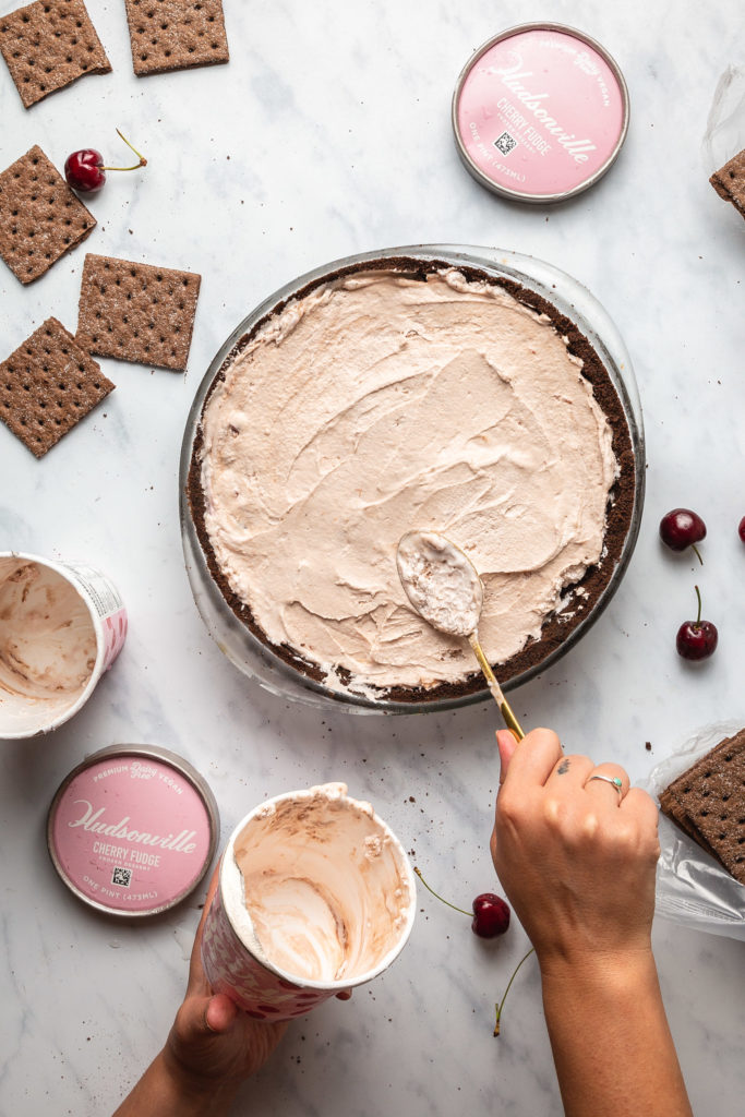 Cherry Fudge Ice Cream Pie