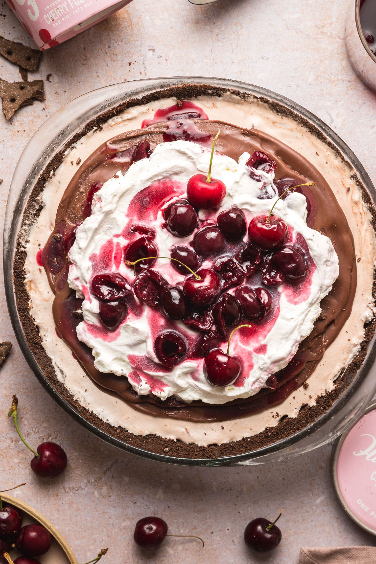 Cherry Fudge Ice Cream Pie