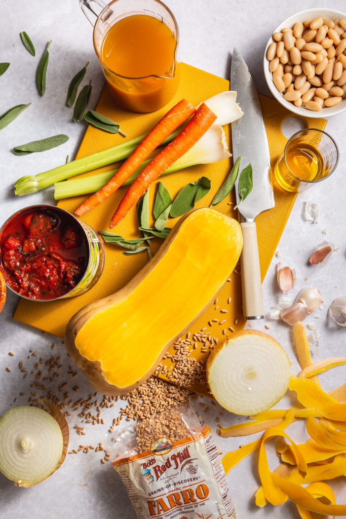 Vegetarian Butternut Squash Farro Minestrone