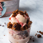 Gingerbread Brownie Sundae with Peppermint Ice Cream & Molasses Drizzle