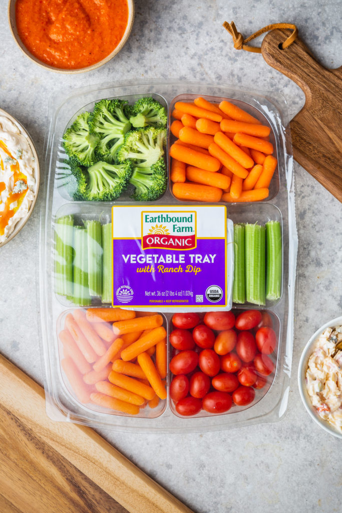 vegetable tray on countertop