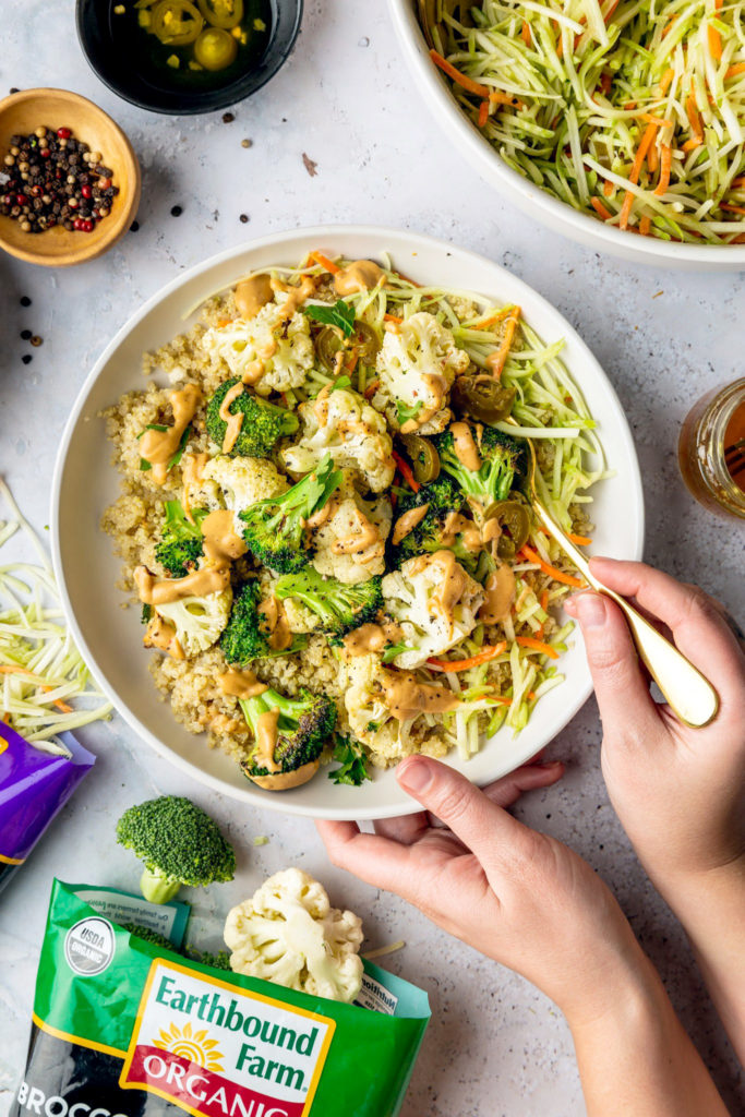 a salad with cauliflower