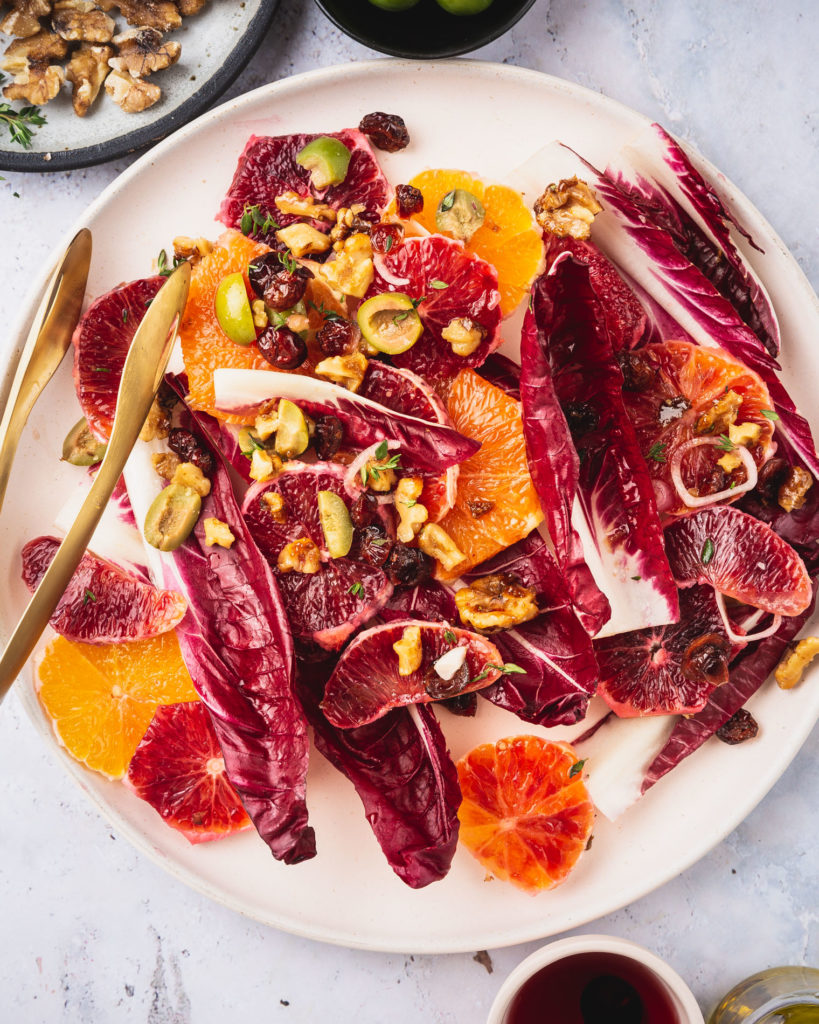 Winter Citrus Salad with Rosemary Candied Walnuts & Red Endive